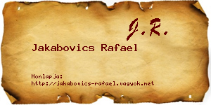 Jakabovics Rafael névjegykártya